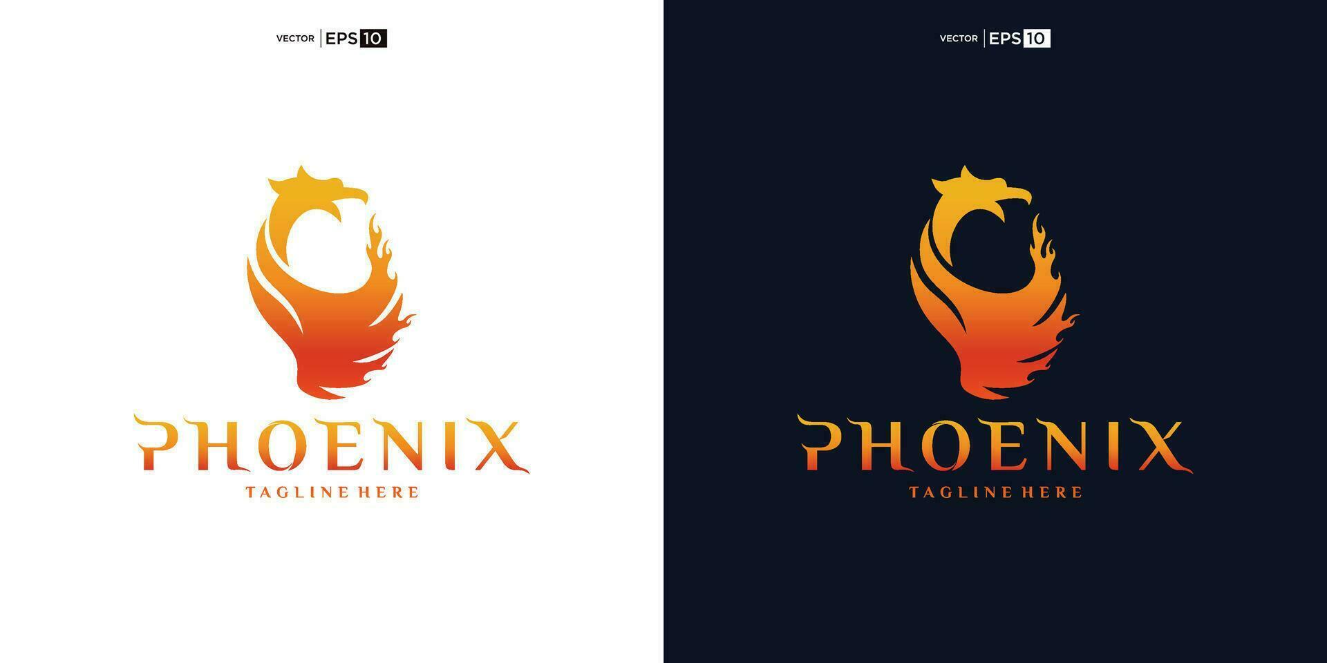 Phoenix rising Wings Logo fire design vector template. Luxury corporate Falcon Eagle Hawk bird Logotype concept icon.