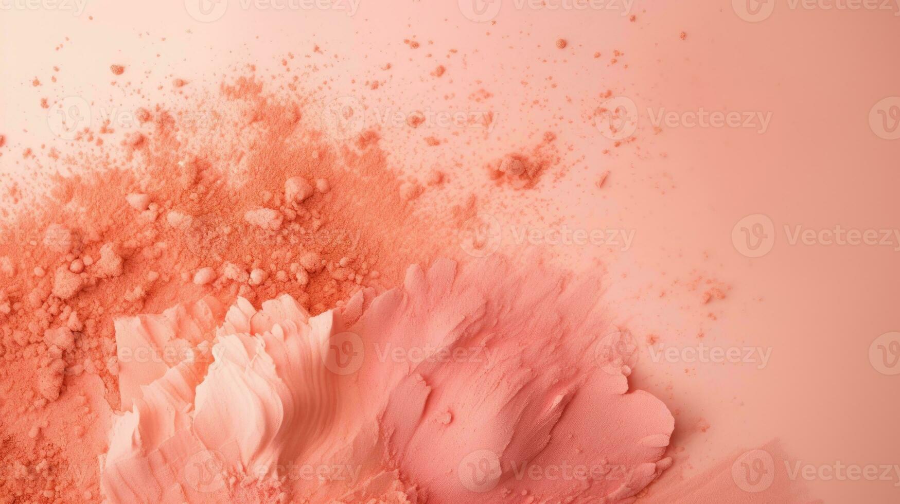 AI generated Abstract Peach Tones, Delicate Cosmetic Powder Explosion Elegance. photo