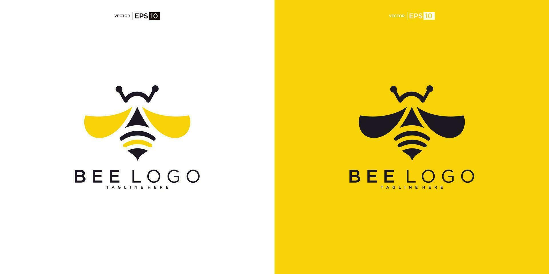 miel abeja animales logo diseño vector