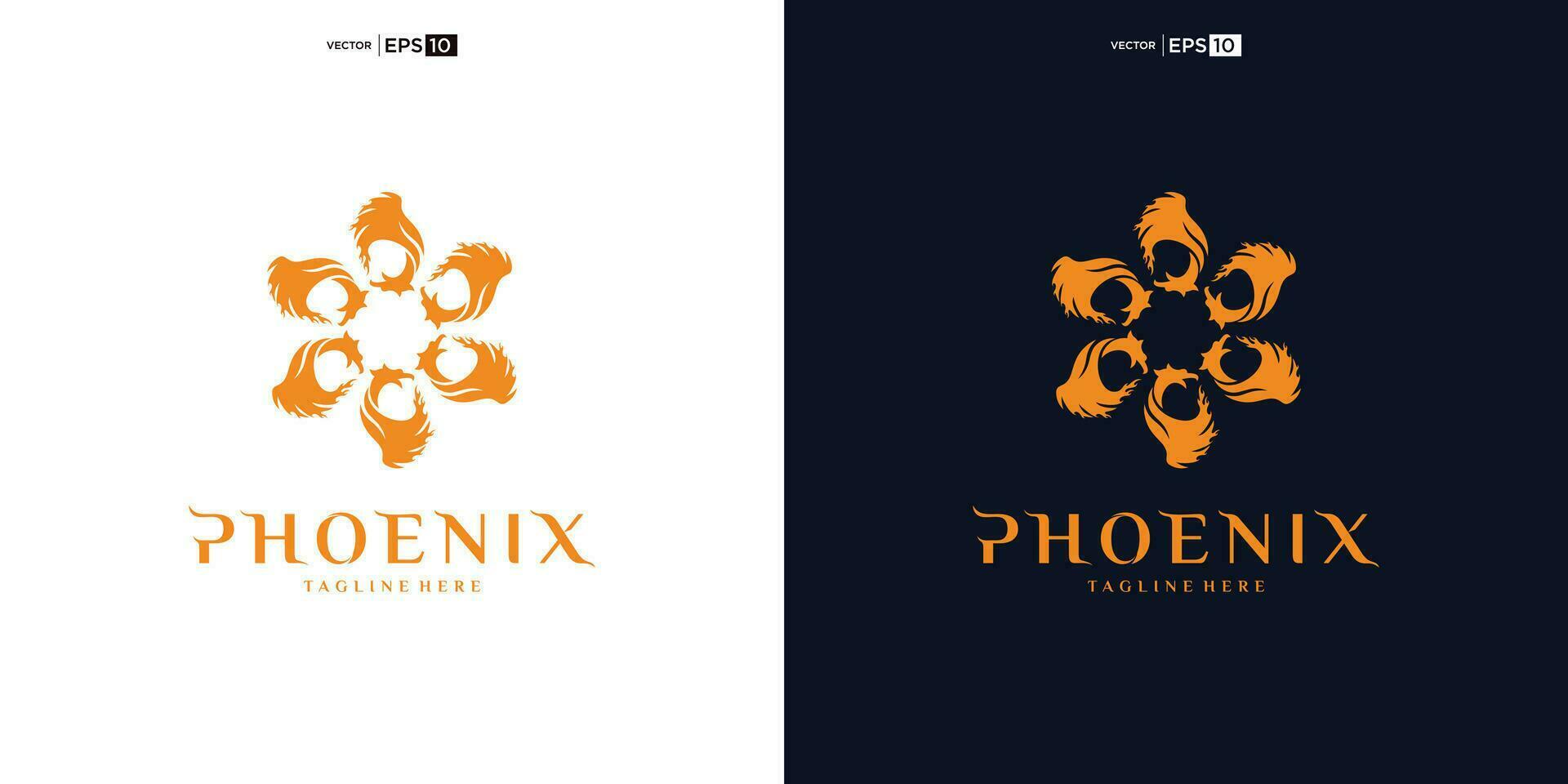 Phoenix Logo flying bird abstract design inspiration. Eagle falcon soaring Logotype concept icon. vector