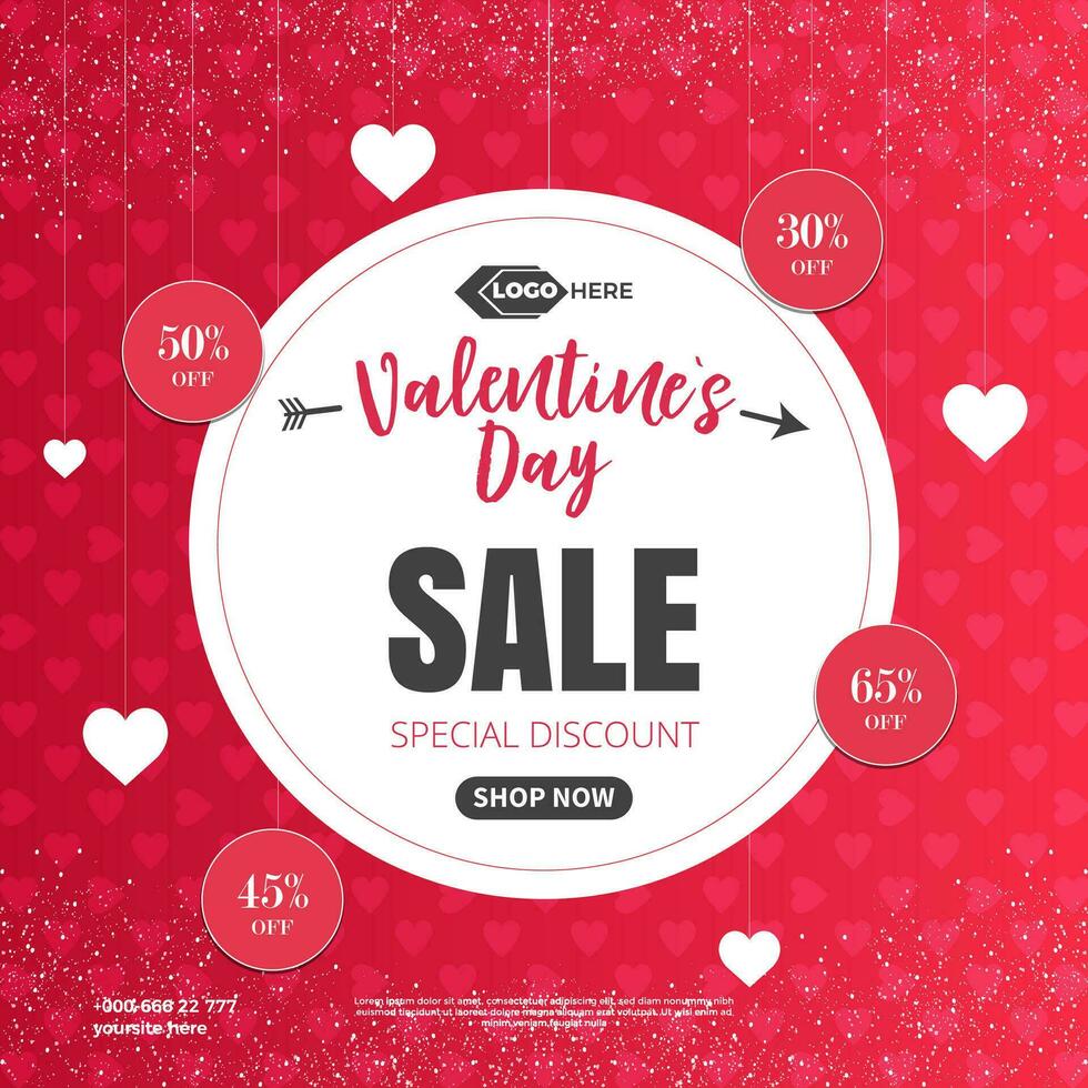 Happy valentine's day sale banner template vector