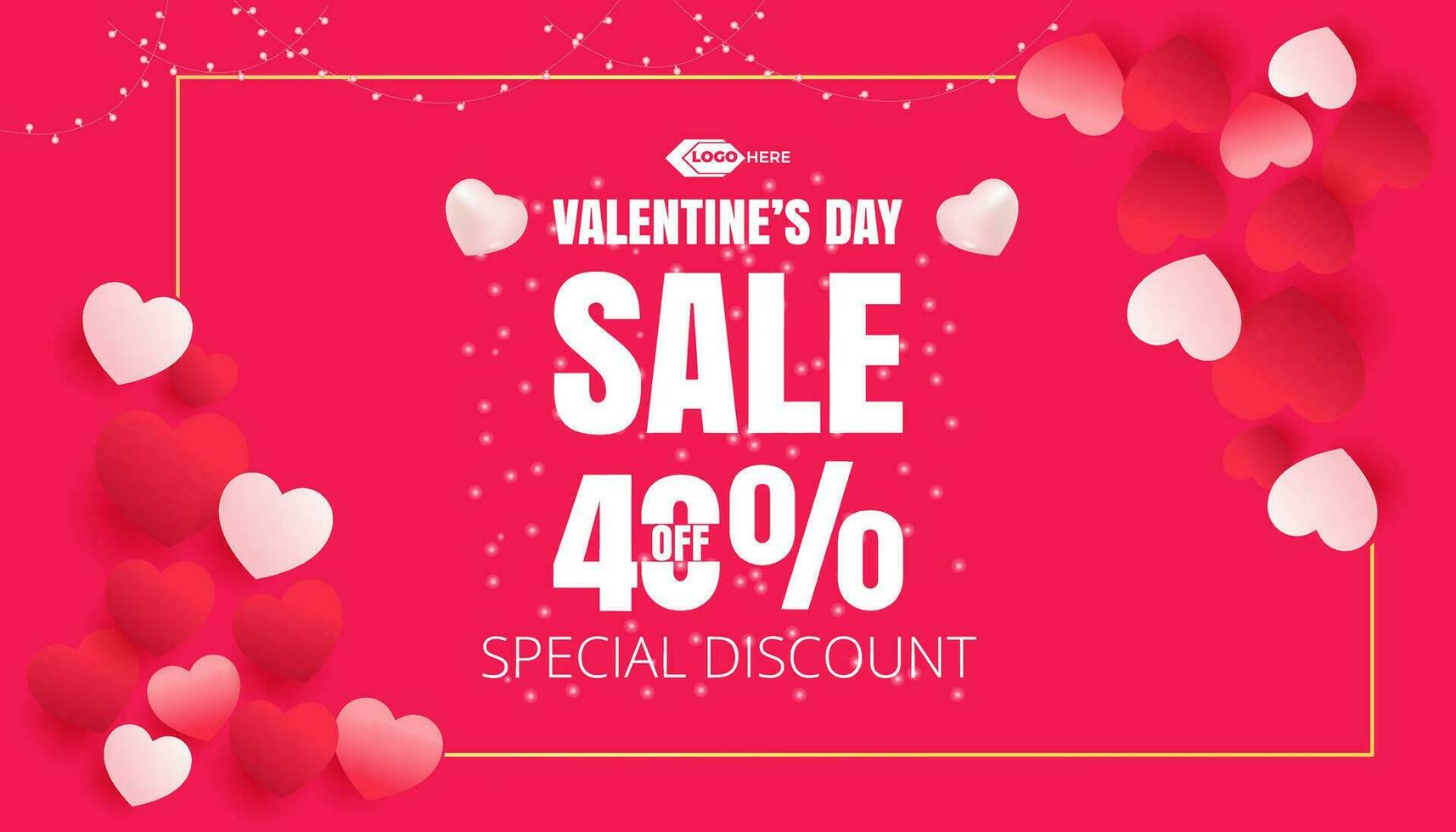 Happy valentine's day sale banner template vector