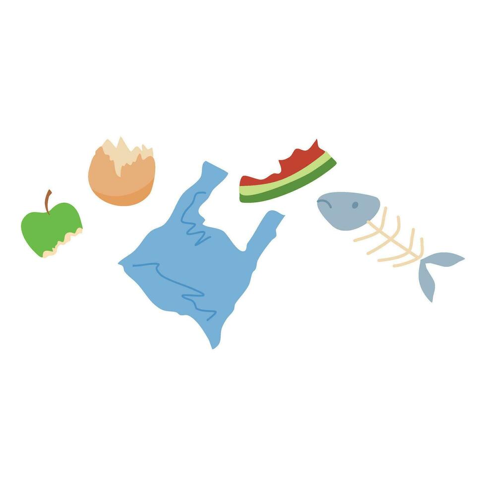 arrangement of compost made of rotten food vector