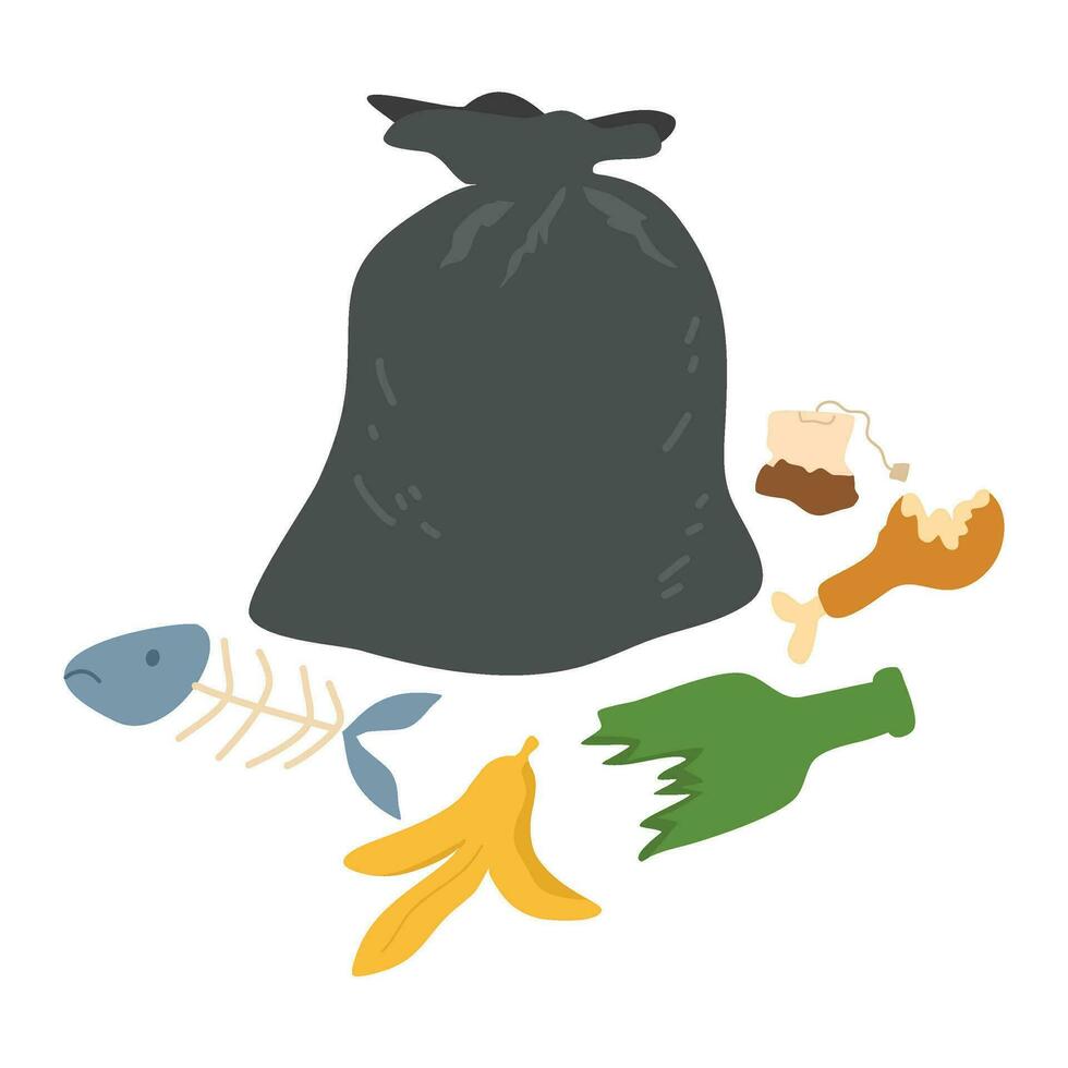 Pile of household trash illustration.png vector