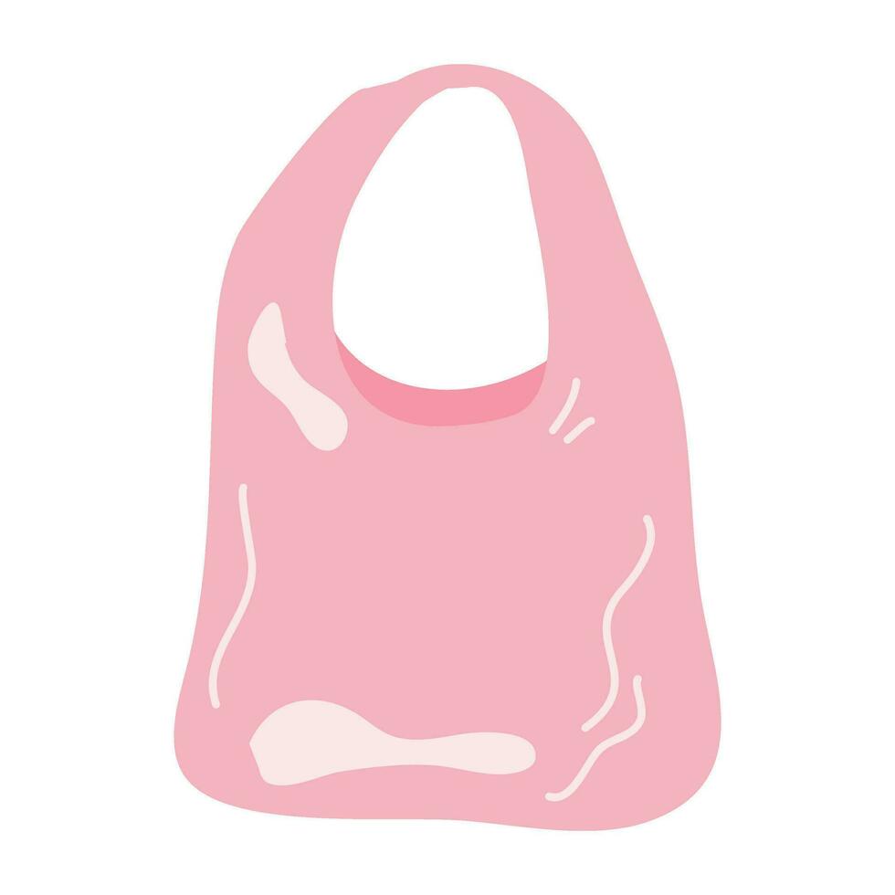 wrinkled pink Plastic Bag illustration vector