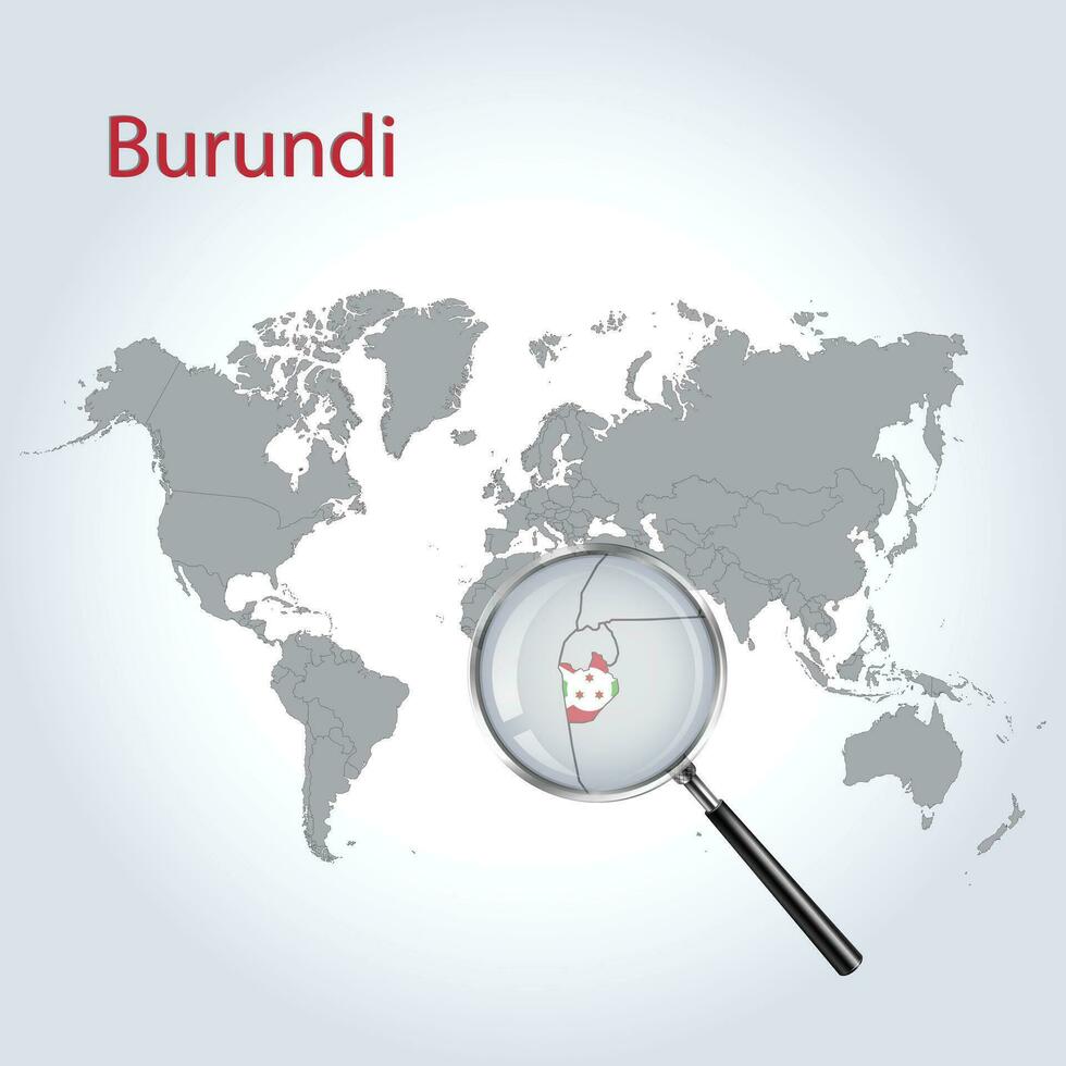 Magnified map Brunei with the flag of Brunei enlargement of maps, Vector Art