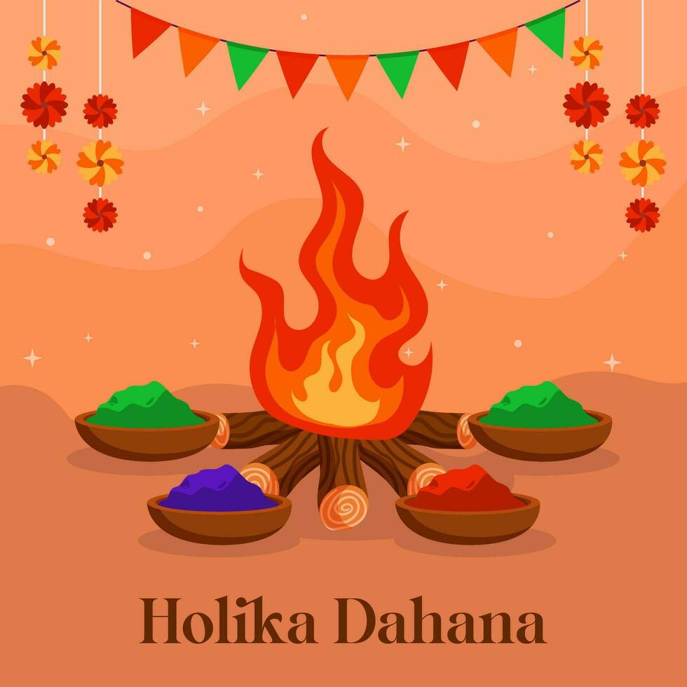Holika Dahana Day illustration vector background. Vector eps 10