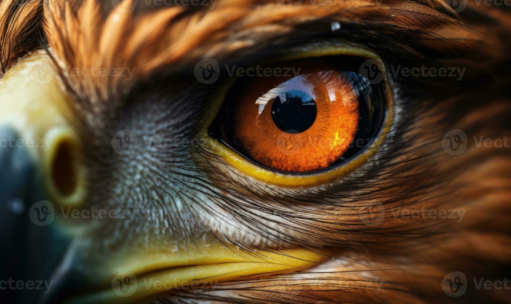 AI generated Portrait of a Red-tailed hawk, close-up. Close-up portrait of a golden eagle eye photo