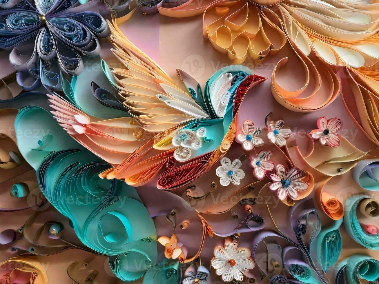 AI generated Beautiful Abstract Papercraft Art photo