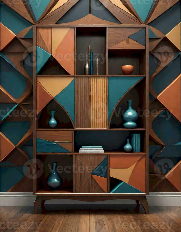 AI generated Modern Elegant Wooden Cabinet photo