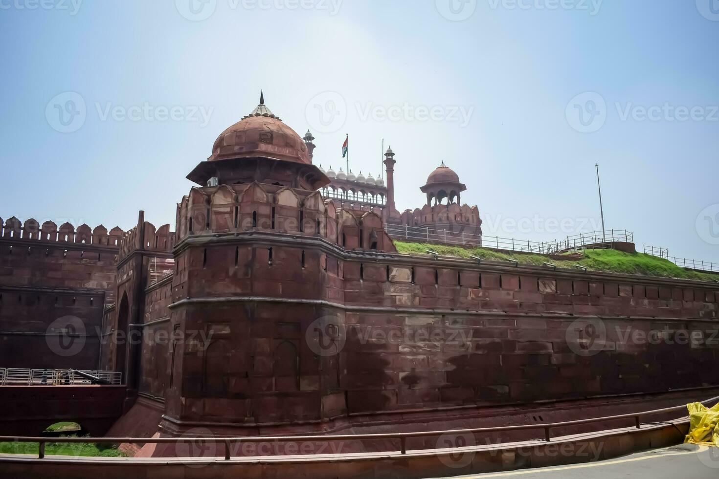 Architectural details of Lal Qila - Red Fort situated in Old Delhi, India, View inside Delhi Red Fort the famous Indian landmarks photo