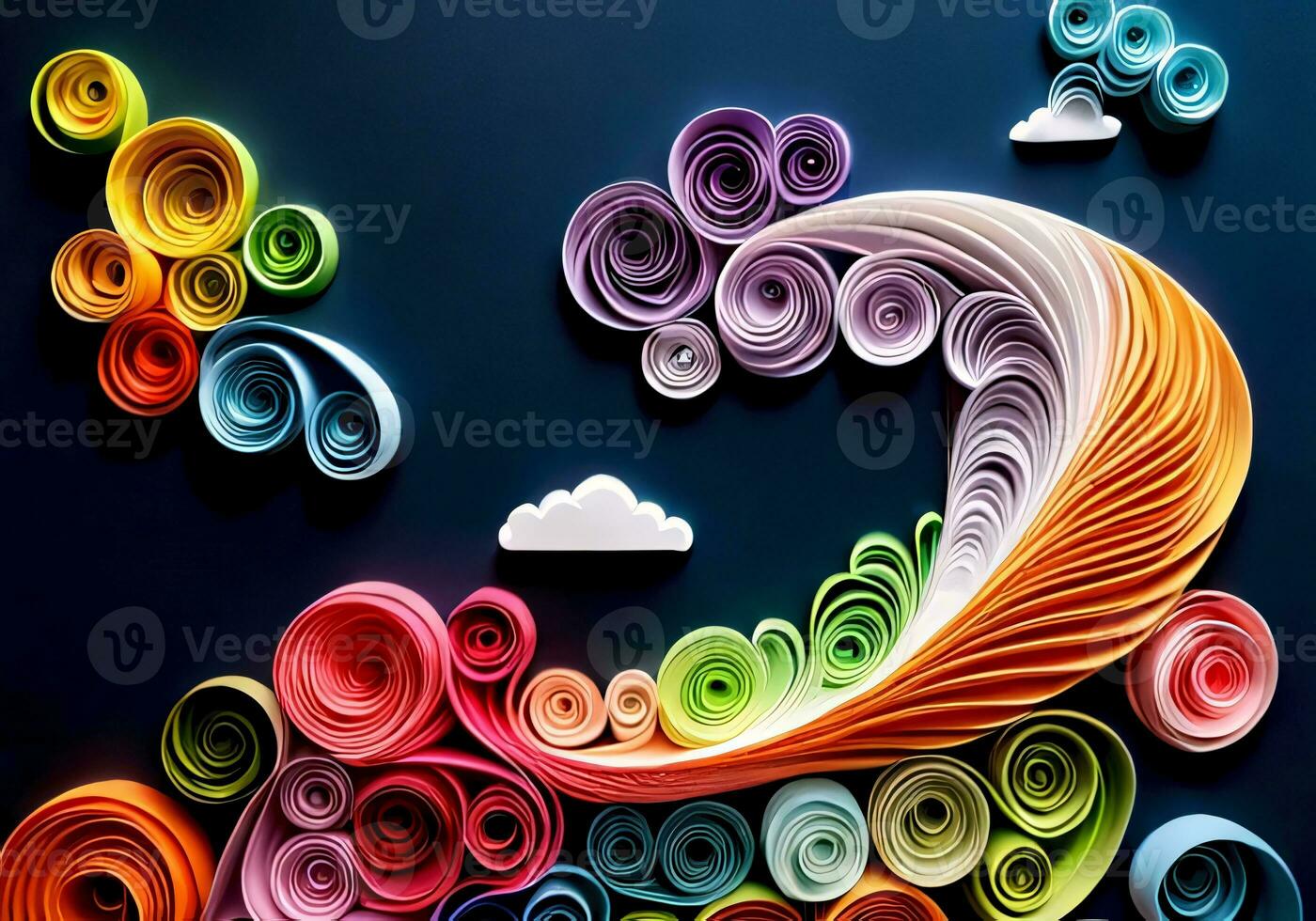 AI generated Beautiful Abstract Papercraft Art photo