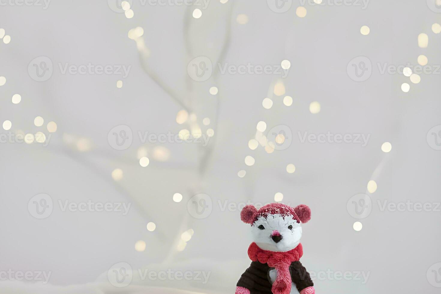 AI generated Crocheted Teddy Bear on White Background photo