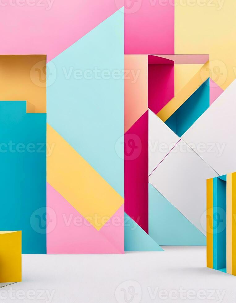 AI generated Colorful Minimal Wall Design photo