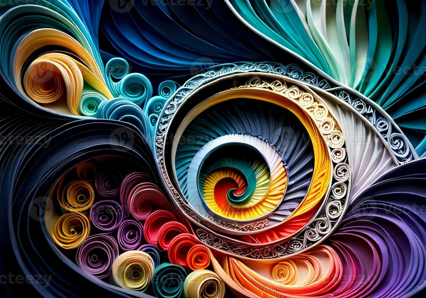 AI generated Beautiful Abstract Papercraft Art photo