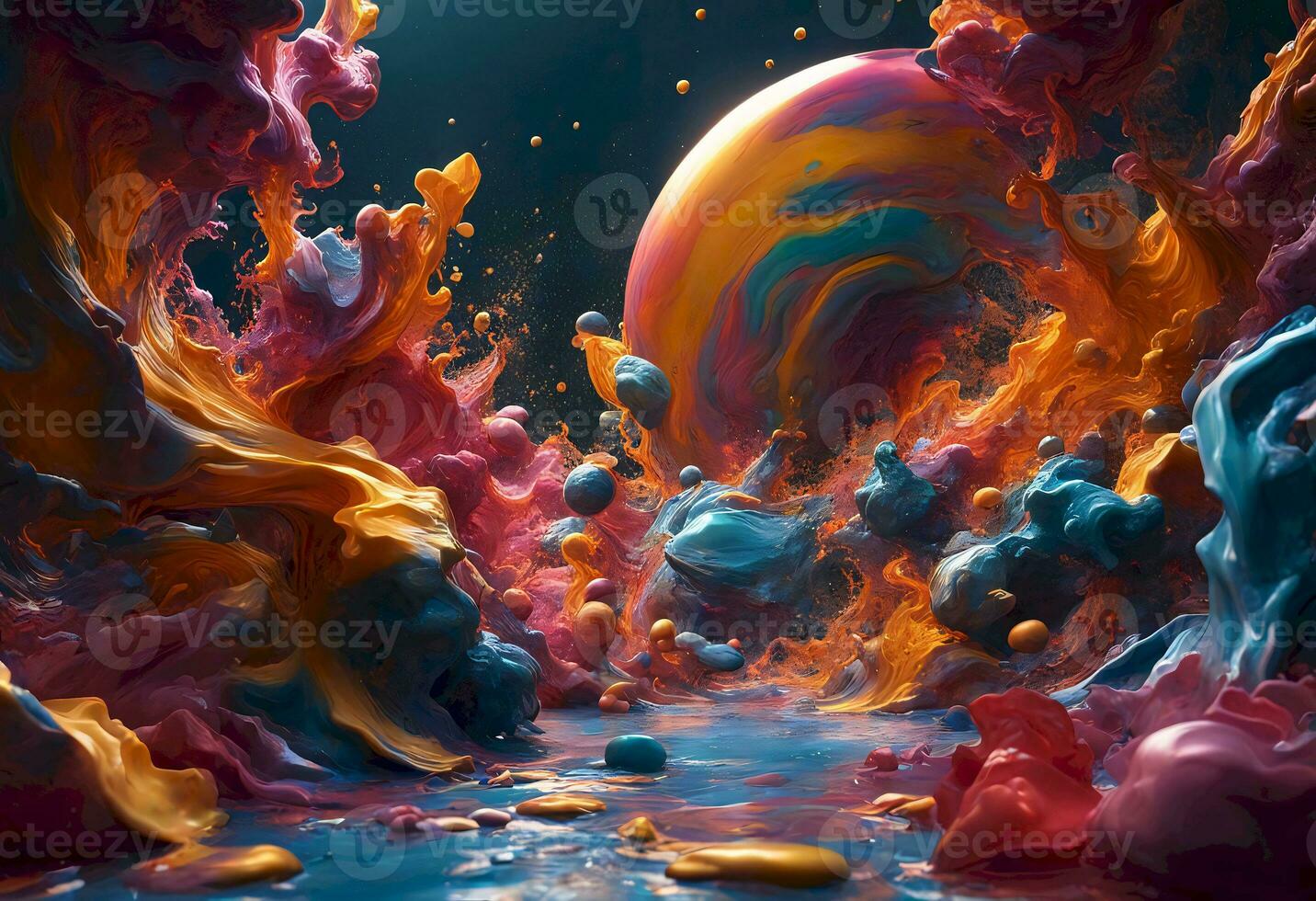 AI generated Vibrant Splash Painting photo