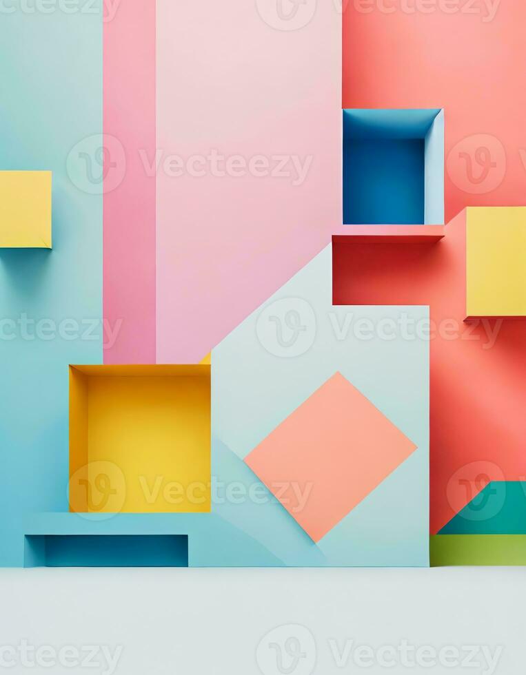 AI generated Colorful Minimal Wall Design photo