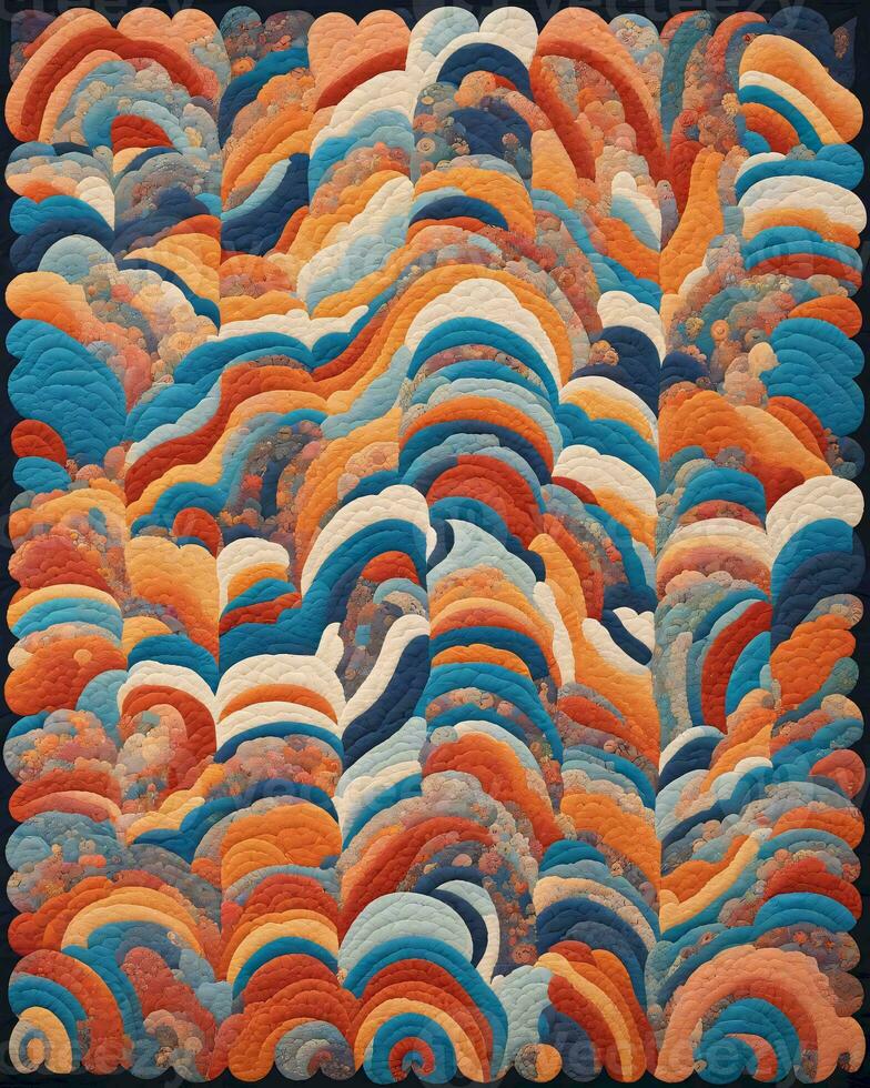 AI generated Quilt with Intricate Patterns and Vibrant Colors photo