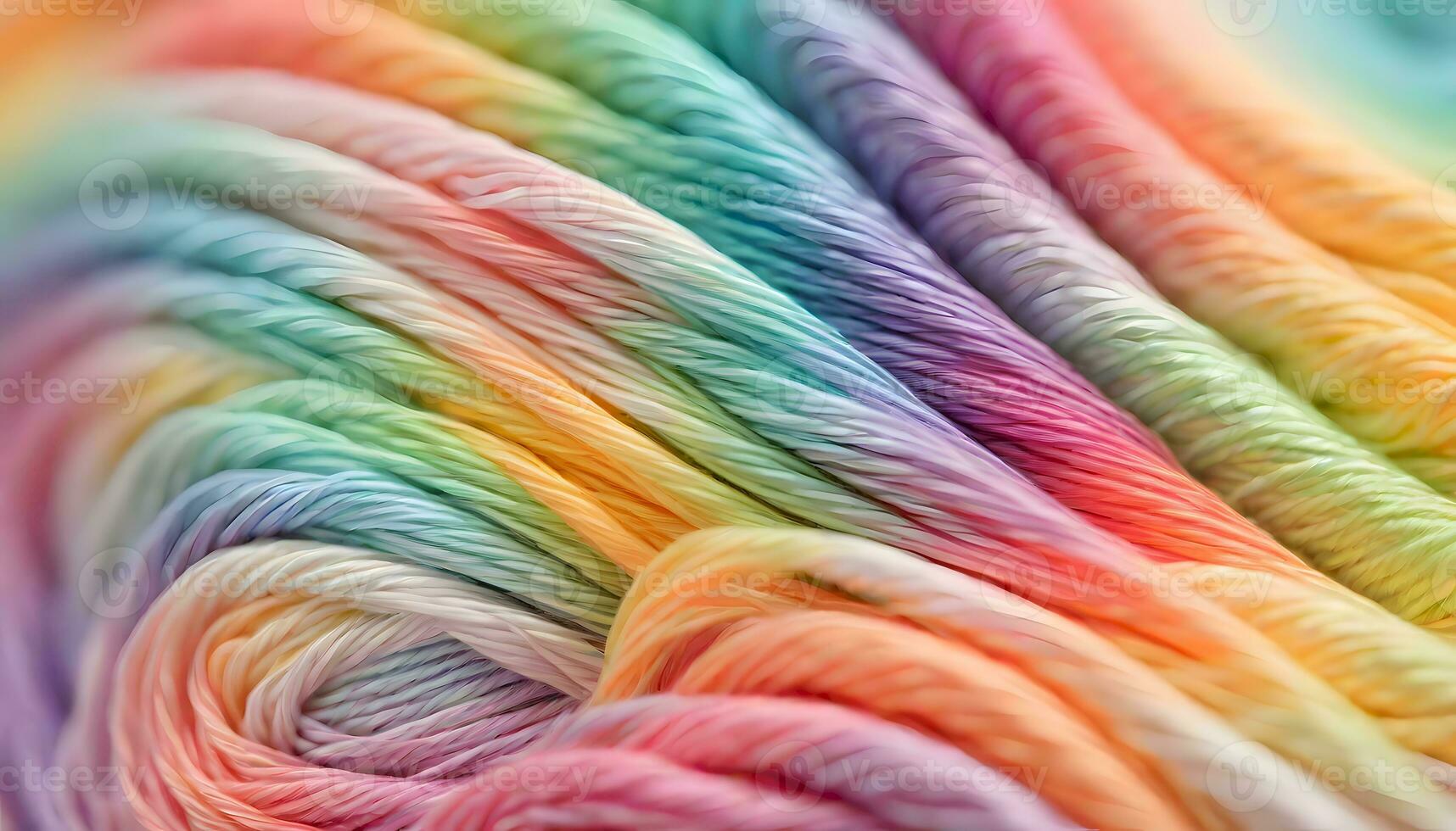 AI generated Rainbow Colored Thread Spool Close-Up, Generative AI photo
