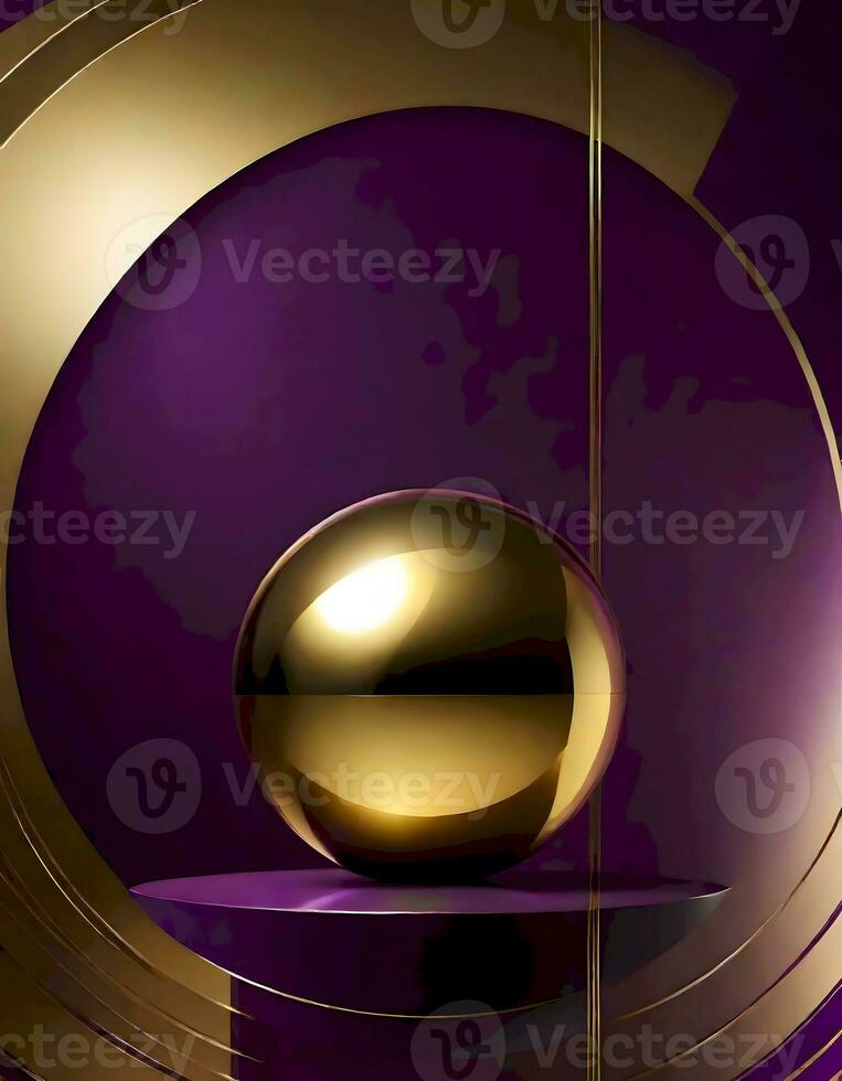 AI generated Futuristic Metallic Sphere photo