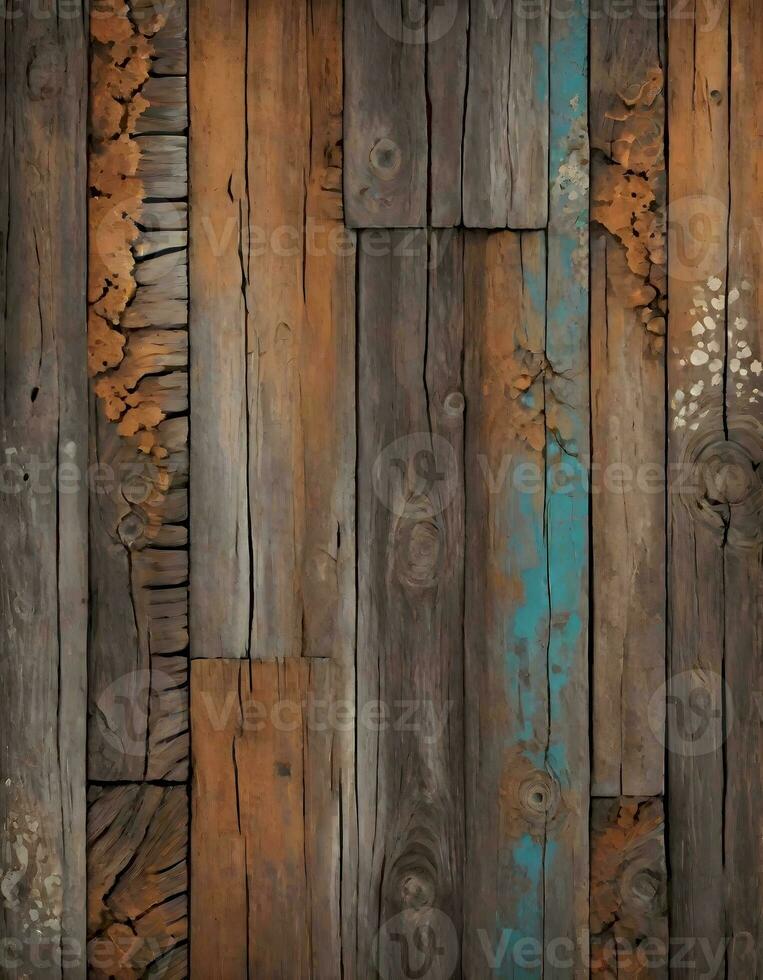 AI generated Aged Wood Planks Texture, Background photo