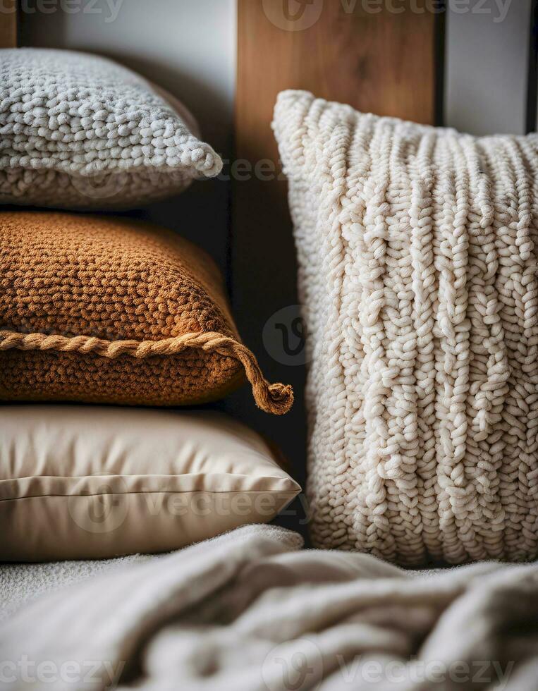 AI generated Soft Cozy Pillow photo