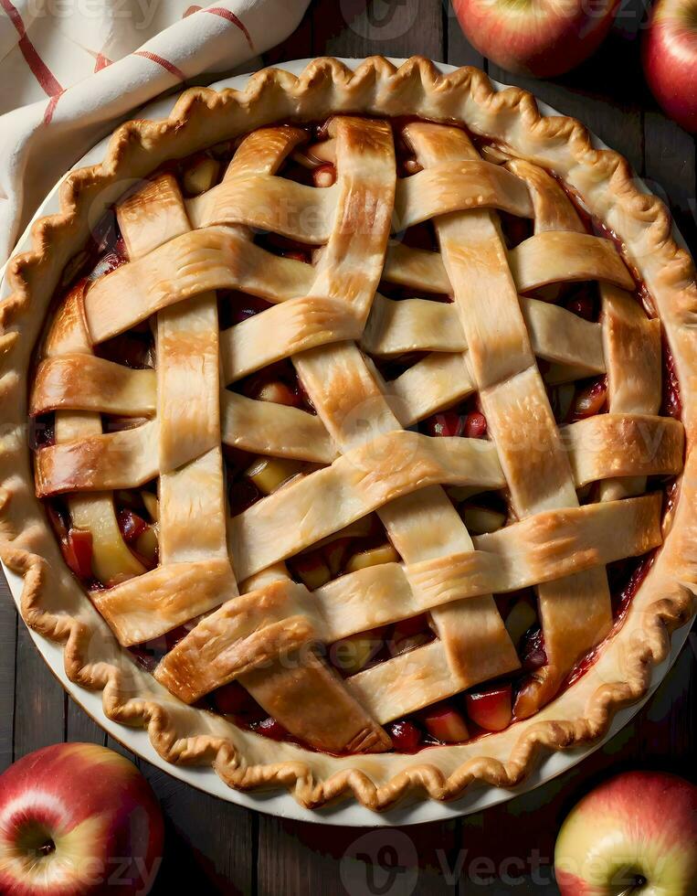 AI generated Moody Apple Pie with a Crust photo