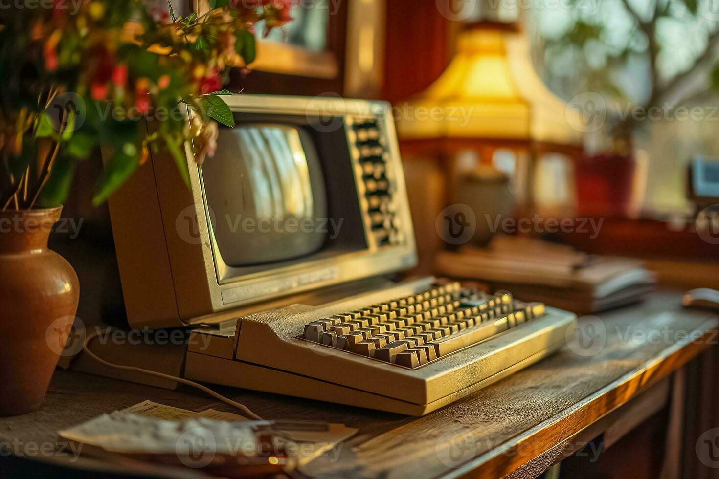 AI generated Retro Computing, Vintage PC and CRT photo