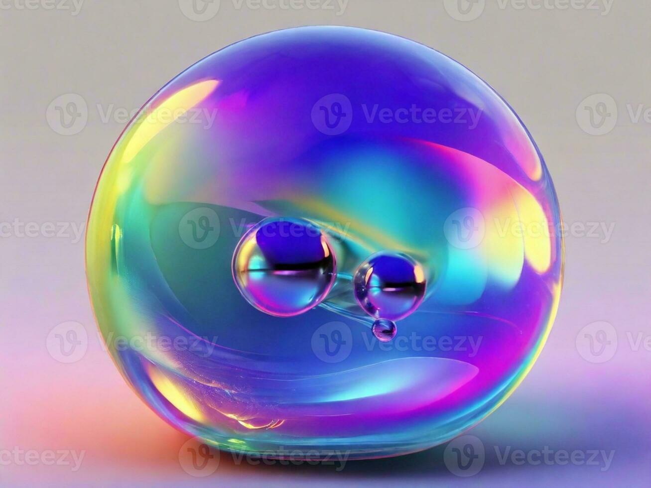 AI generated Bubble abstract 3d render of colorful bubbles abstract background generative ai photo