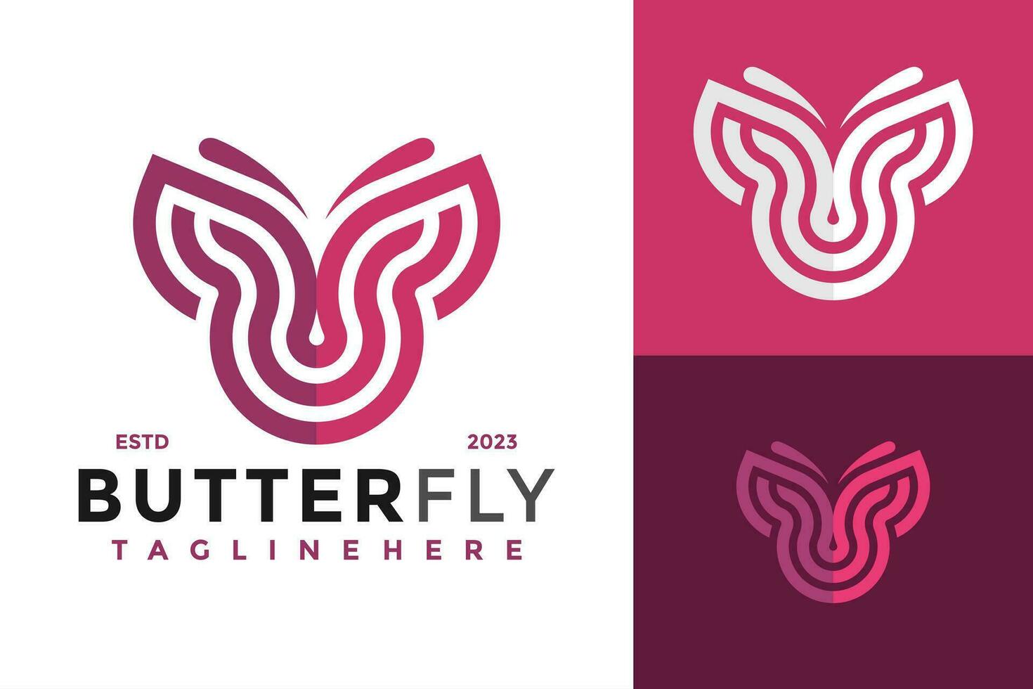 mariposa líneas elegante logo diseño vector símbolo icono ilustración