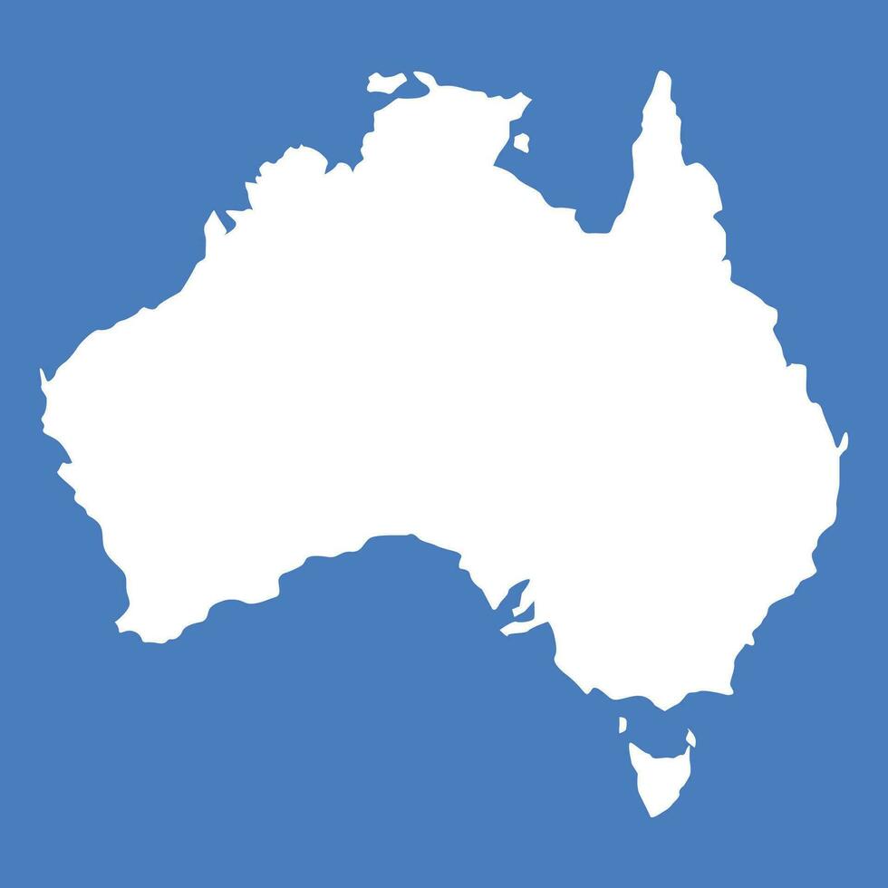 cortar fuera mapa de Australia desde azul antecedentes vector