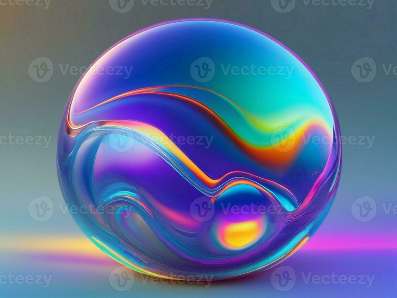 AI generated Bubble abstract 3d render of colorful bubbles abstract background generative ai photo