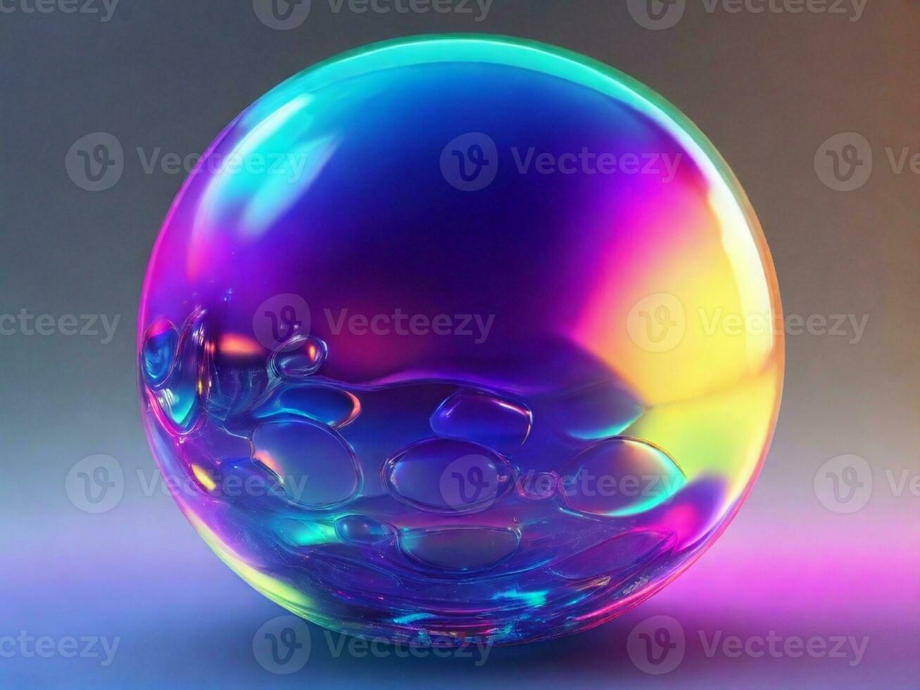 AI generated Bubble abstract 3d render of colorful bubbles abstract background generative ai photo