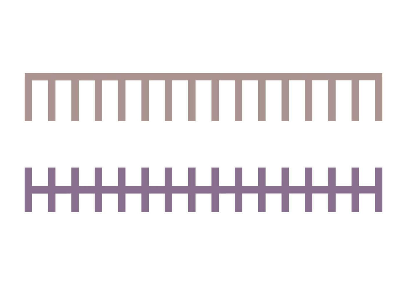 Simple vector illustration of long fence isolated on white background.