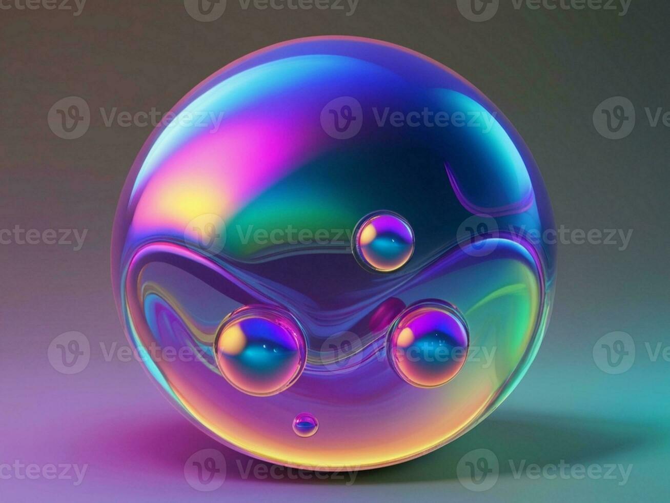 AI generated Bubble abstract 3d render of colorful bubbles abstract background generative ai photo