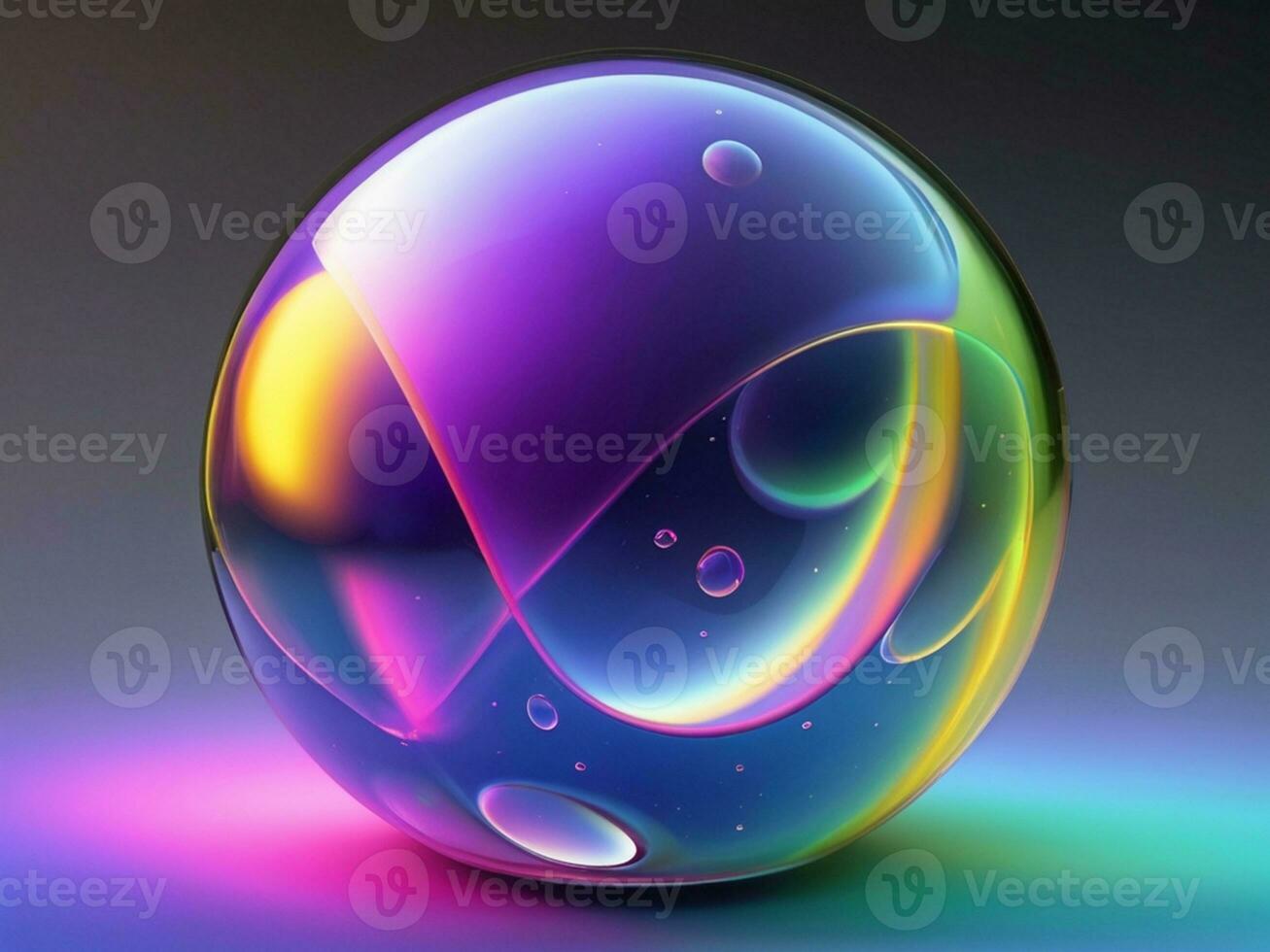 AI generated Bubble abstract 3d render of colorful bubbles abstract background generative ai photo