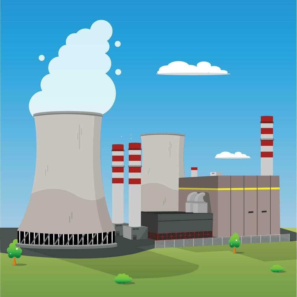 nuclear poder planta verde vector