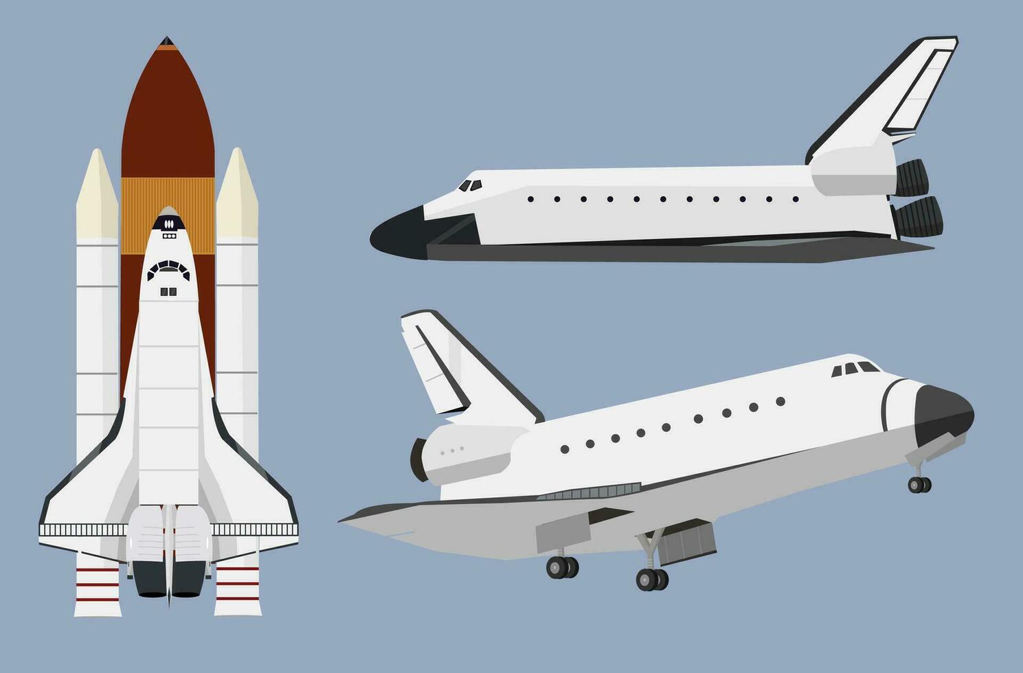 Space ship shuttle rocket vector