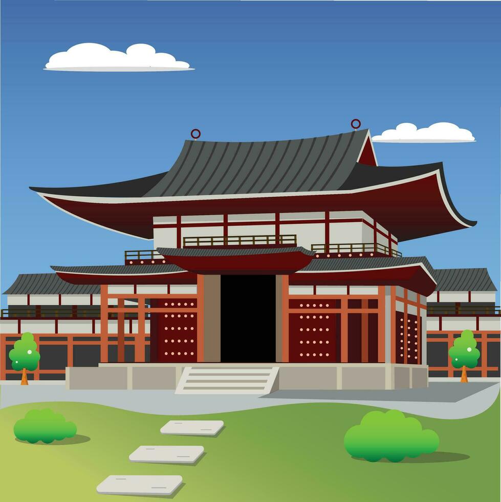 Palace pagoda temple vector