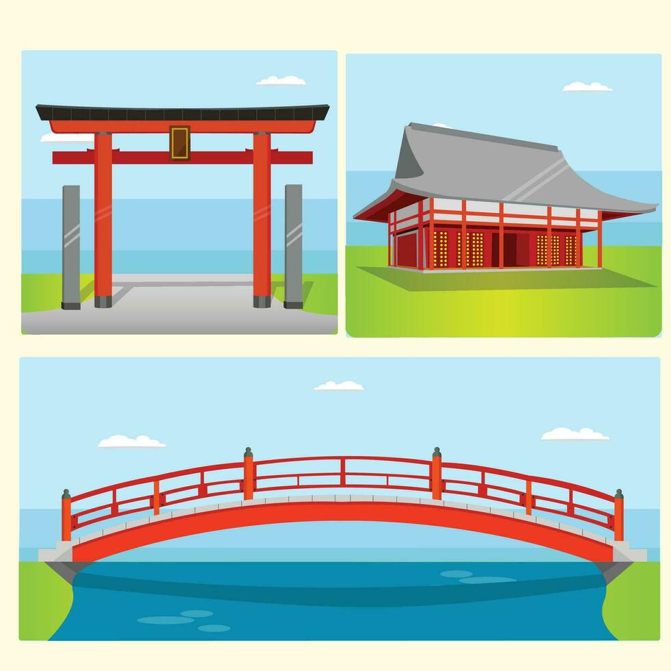 Asian architecture building vector