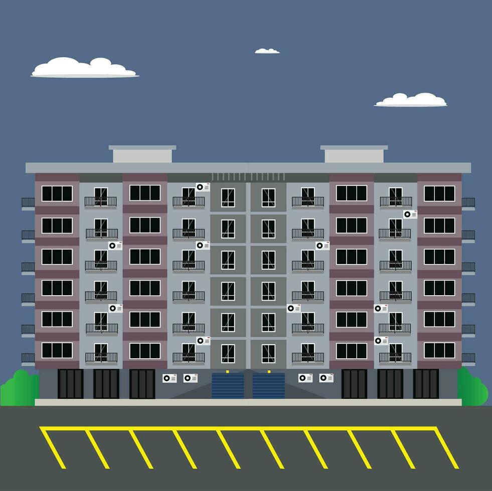 Apartment buiilding suburban vector