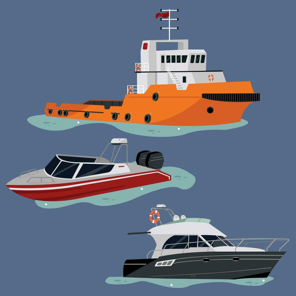 Different model of ship vessel vector 36340895 Vector Art at Vecteezy