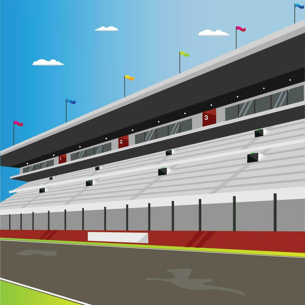 Grand stand circuit speedway stand vector