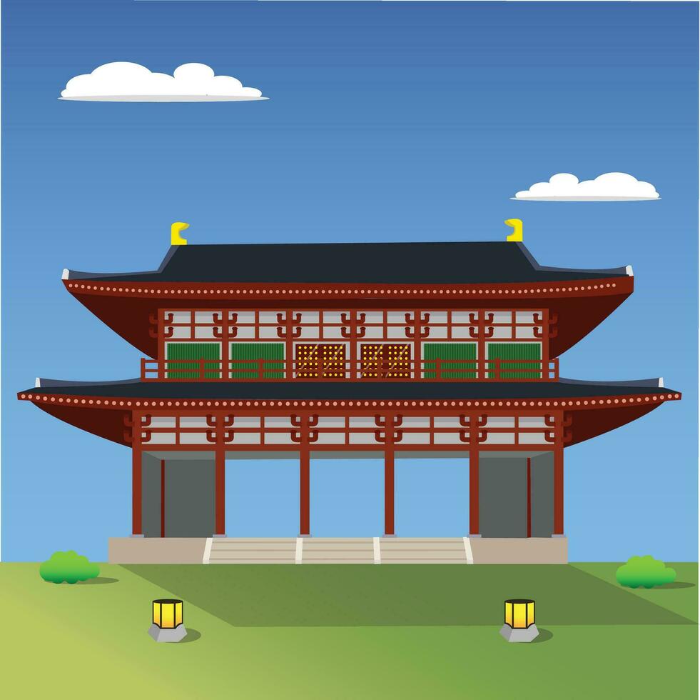 Temple asian building vector