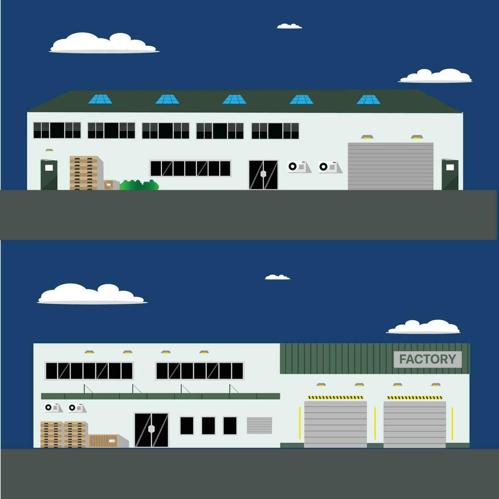 Factory building vector