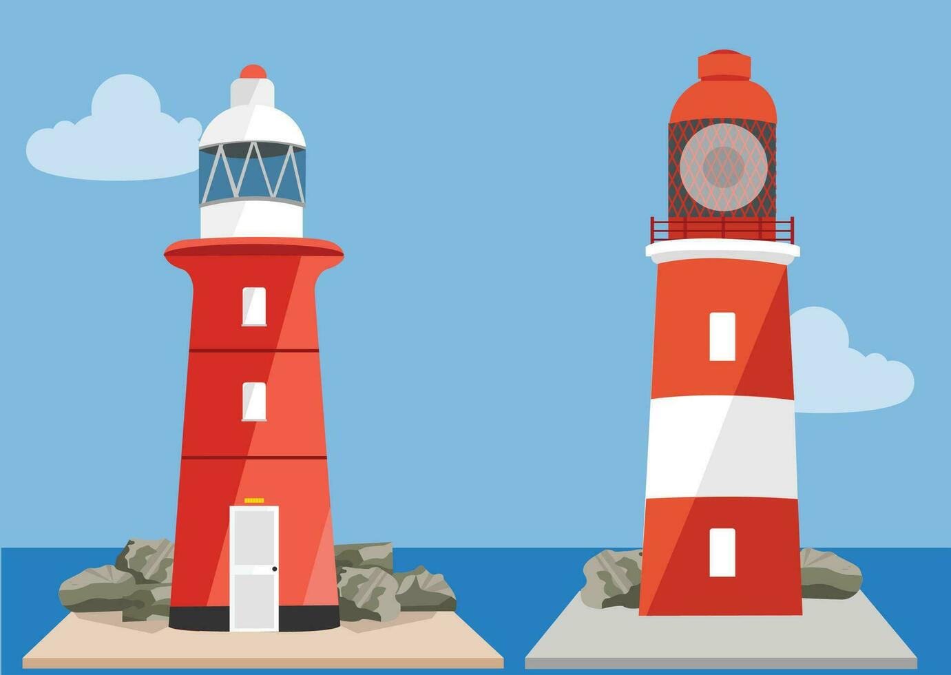 Different type of lighthouse vector