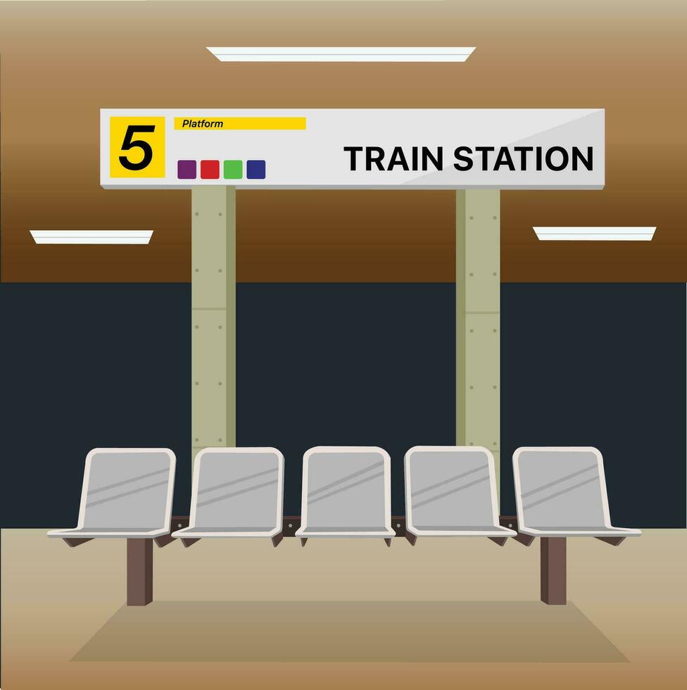 Train station platform seat vector