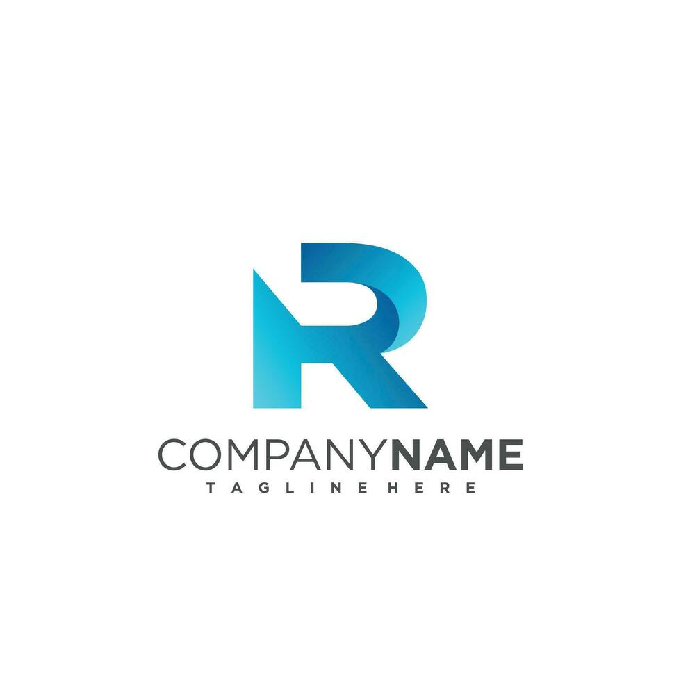 Modern and Minimal layered letter R logo vector