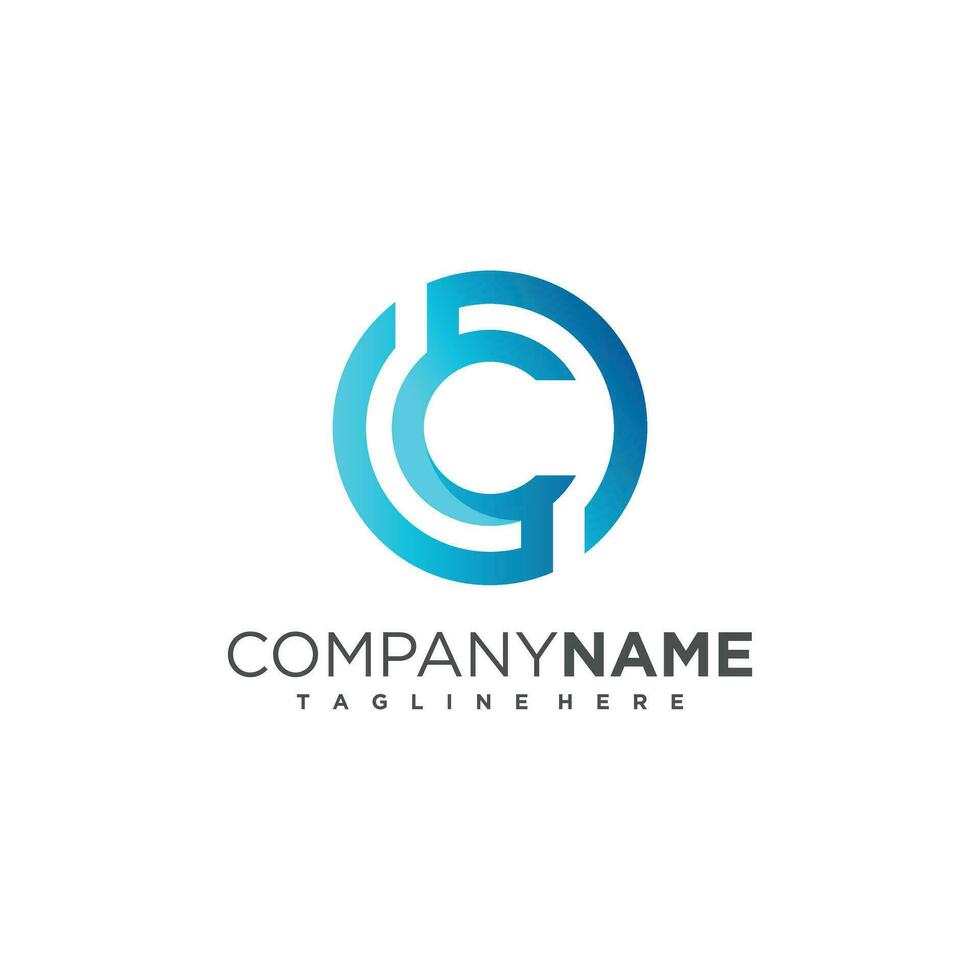 Modern and Minimal layered letter C logo vector
