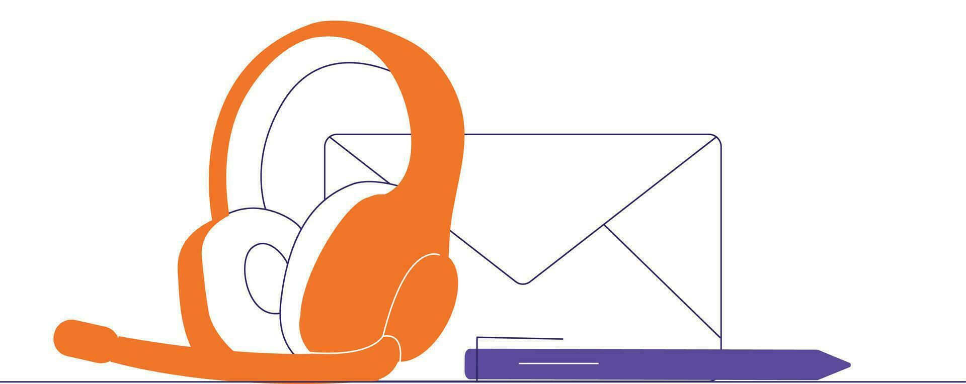 Mail service with people scene in the flat cartoon style. send letters through an e-mail box. Vector illustration